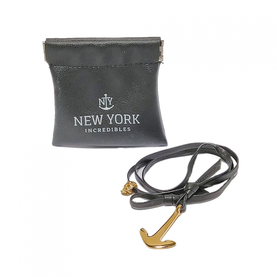LEATHER ANCHOR 24k GOLD