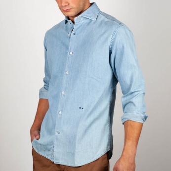 Camisa Venancio jaspeada azul